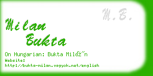 milan bukta business card